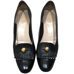 Salvatore Ferragamo Pumps Heeled Loafers Style Size 9A Black